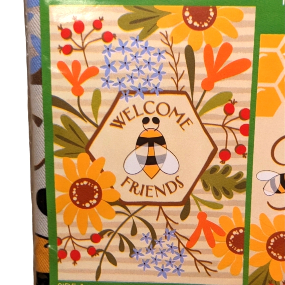 Wincraft Welcome Friends Bee Kind Small Double Sided Garden Flag NWT - Picture 3 of 4